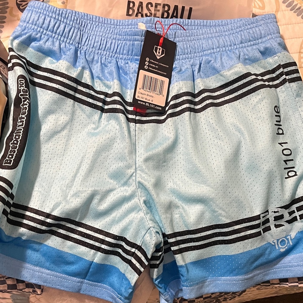 Baseball Lifestyle Crayola Print Blue Athletic Men's Shorts